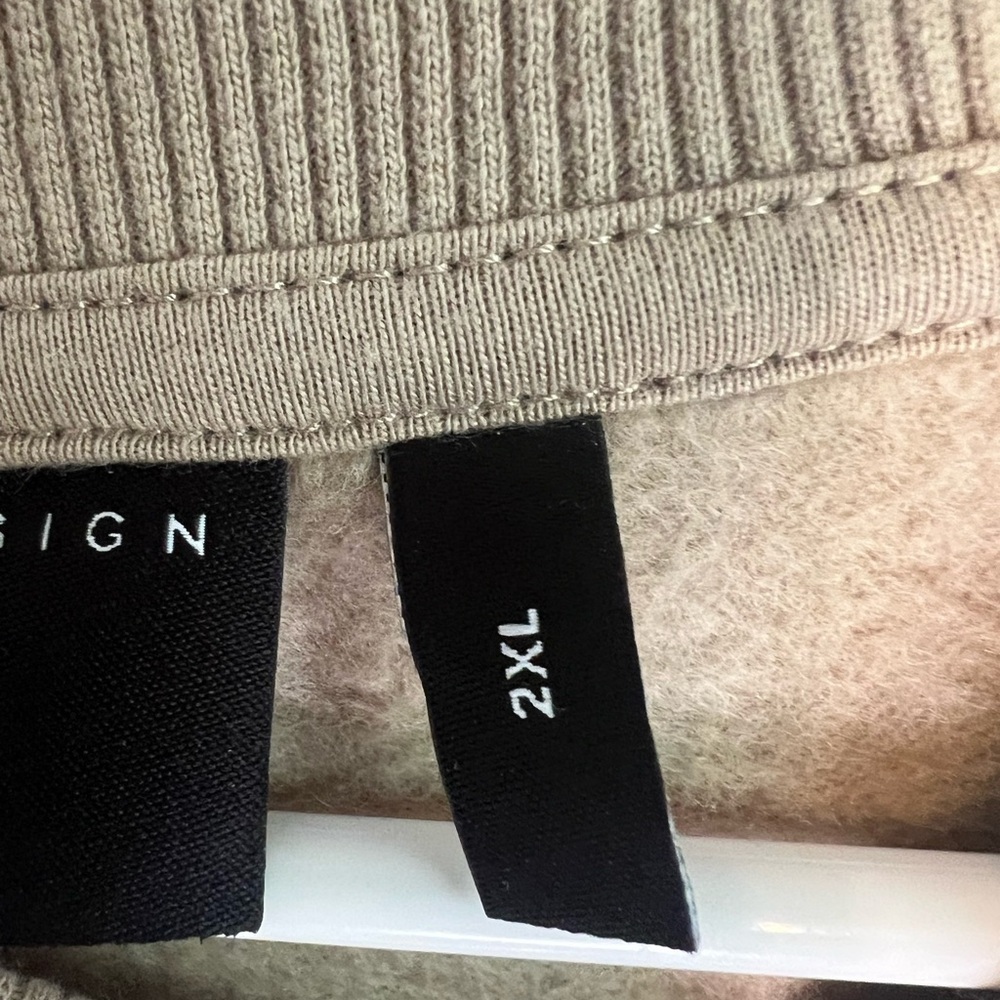 ASOS Crew Neck Long Sleeve Sweatshirt Beige Sz 2XL Basic Normcore Simple Thick - Picture 7 of 9